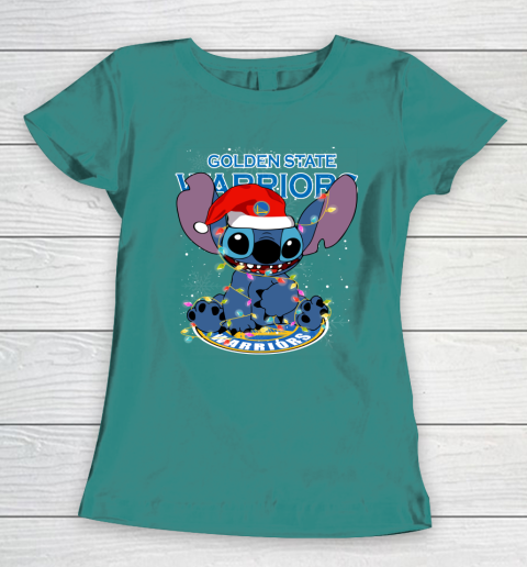 Golden State Warriors NBA noel stitch Basketball Christmas Women's T-Shirt 10