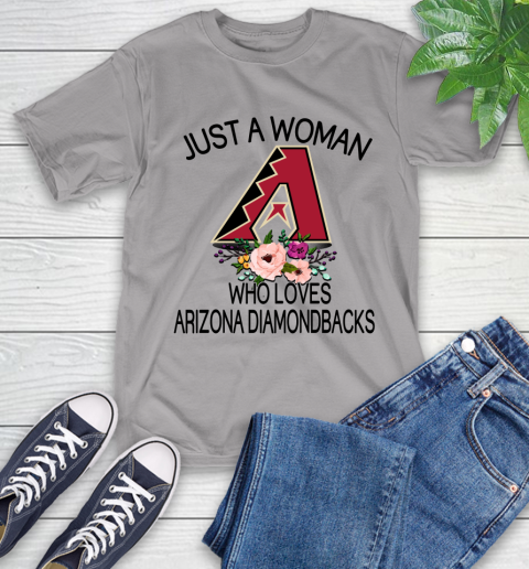 MLB Just A Woman Who Loves Arizona Diamondbacks Baseball Sports T-Shirt 4