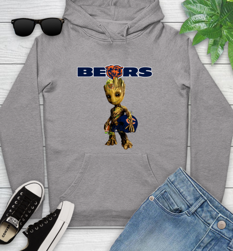 Chicago Bears NFL Football Groot Marvel Guardians Of The Galaxy Youth Hoodie 6