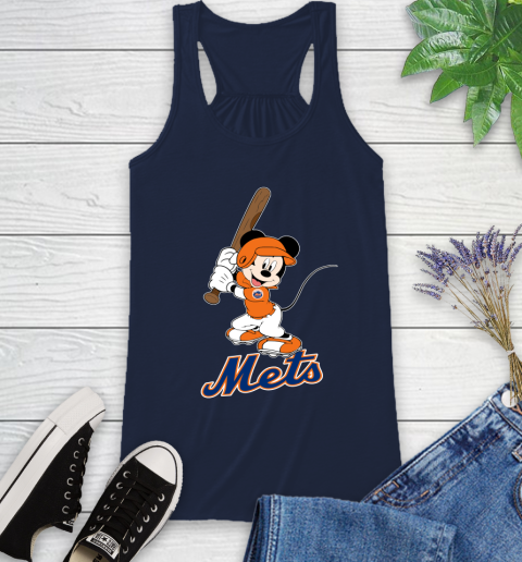MLB Baseball New York Mets Cheerful Mickey Mouse Shirt Racerback Tank 11