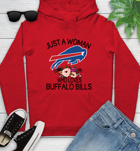 NFL Just A Woman Who Loves Buffalo Bills Football Sports Youth Hoodie 7