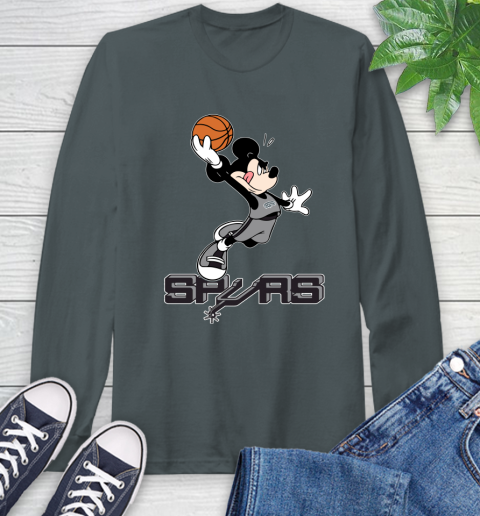 NBA Basketball San Antonio Spurs Cheerful Mickey Mouse Shirt Long Sleeve T-Shirt 7