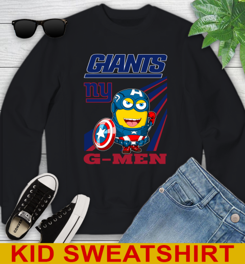 NFL Football New York Giants Captain America Marvel Avengers Minion Shirt Youth Sweatshirt