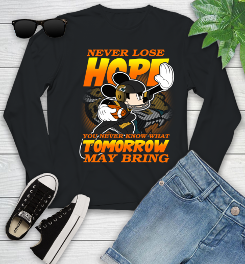 Jacksonville Jaguars NFL Football Mickey Disney Never Lose Hope Youth Long Sleeve