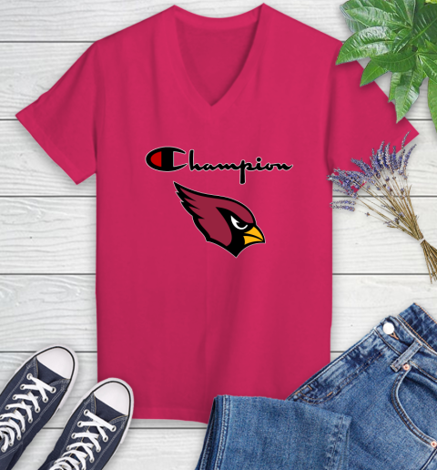 NFL Football Arizona Cardinals Champion Shirt Women's V-Neck T-Shirt 6