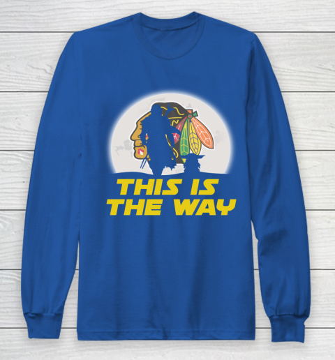 Chicago Blackhawks NHL Ice Hockey Star Wars Yoda And Mandalorian This Is The Way Long Sleeve T-Shirt 7 Chicago Blackhawks NHL Ice Hockey Star Wars Yoda And Mandalorian This Is The Way Long Sleeve T-Shirt - Image 7