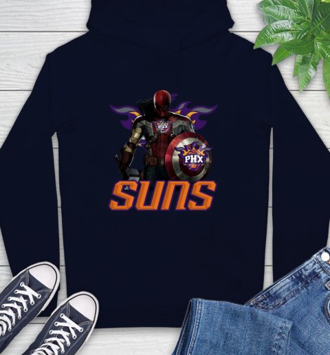 Phoenix Suns NBA Basketball Captain America Thor Spider Man Hawkeye Avengers Hoodie 4