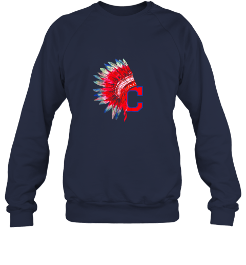 dbwc new cleveland hometown indian tribe vintage for baseball fans awesome sweatshirt 35 front navy