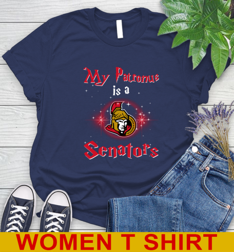 NHL Hockey Harry Potter My Patronus Is A Ottawa Senators Women's T-Shirt 12