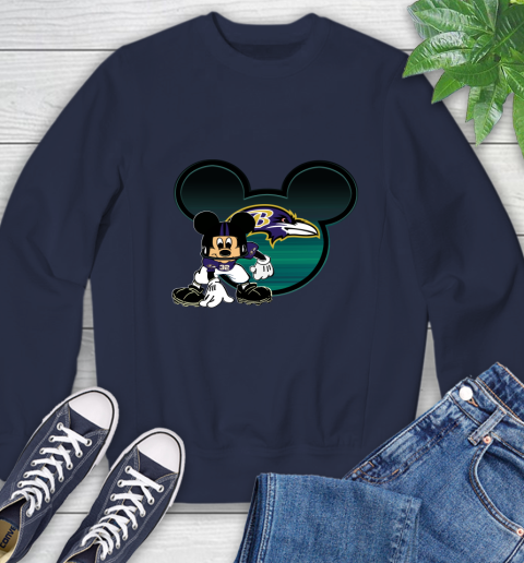 NFL Baltimore Ravens Mickey Mouse Disney Football T Shirt Sweatshirt 3