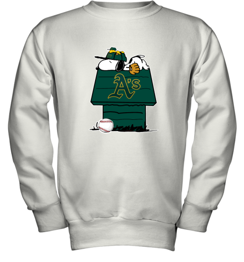 Oakland Athletics Snoopy And Woodstock Resting Together MLB Youth Sweatshirt