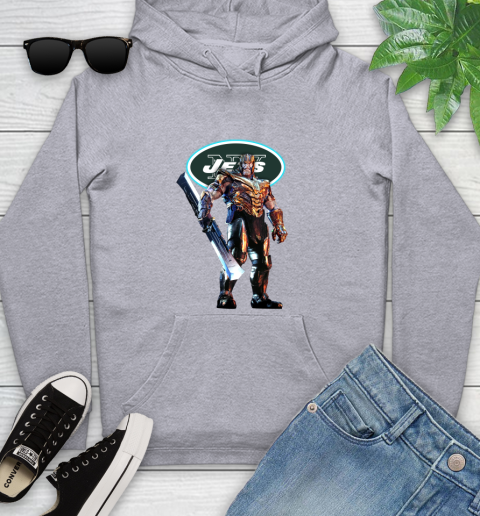 NFL Thanos Gauntlet Avengers Endgame Football New York Jets Youth Hoodie 6