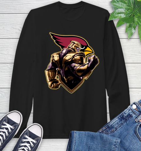 NFL Thanos Avengers Endgame Football Sports Arizona Cardinals Long Sleeve T-Shirt 2