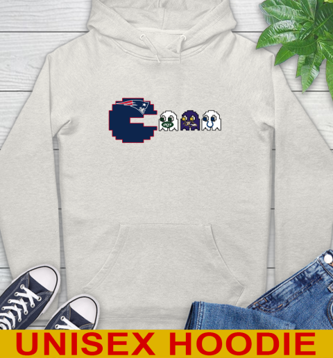 New England Patriots NFL Football Pac Man Champion Hoodie 12