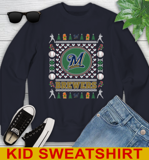Milwaukee Brewers Merry Christmas MLB Baseball Loyal Fan Youth Sweatshirt 3 Milwaukee Brewers Merry Christmas MLB Baseball Loyal Fan Youth Sweatshirt - Image 3