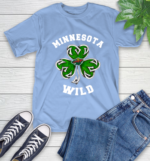 NHL Minnesota Wild Three Leaf Clover St Patrick's Day Hockey Sports T-Shirt 12