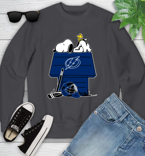 Tampa Bay Lightning NHL Hockey Snoopy Woodstock The Peanuts Movie Youth Sweatshirt 6