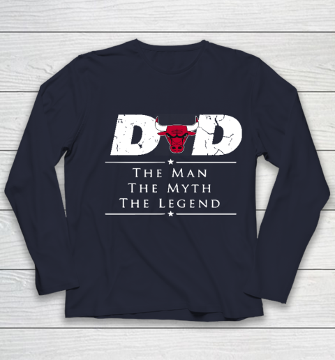 Chicago Bulls NBA Basketball Dad The Man The Myth The Legend Youth Long Sleeve 2