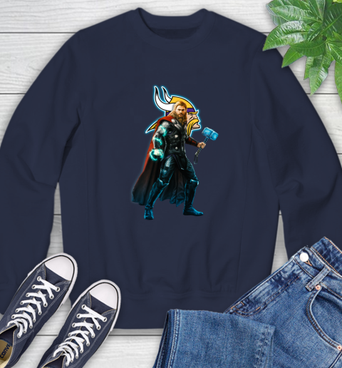 NFL Thor Avengers Endgame Football Minnesota Vikings Sweatshirt 3