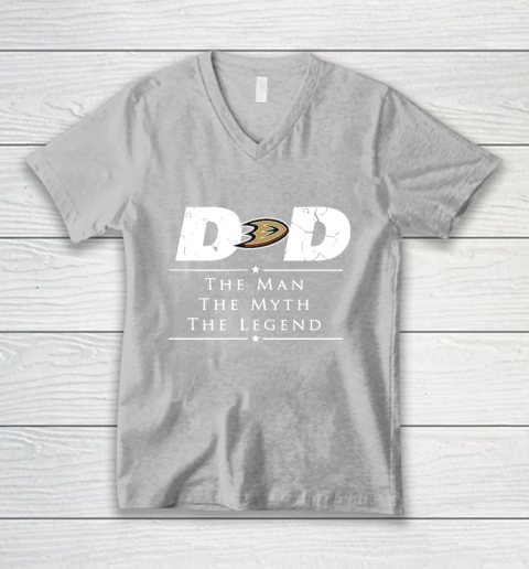 Anaheim Ducks NHL Ice Hockey Dad The Man The Myth The Legend V-Neck T-Shirt 3