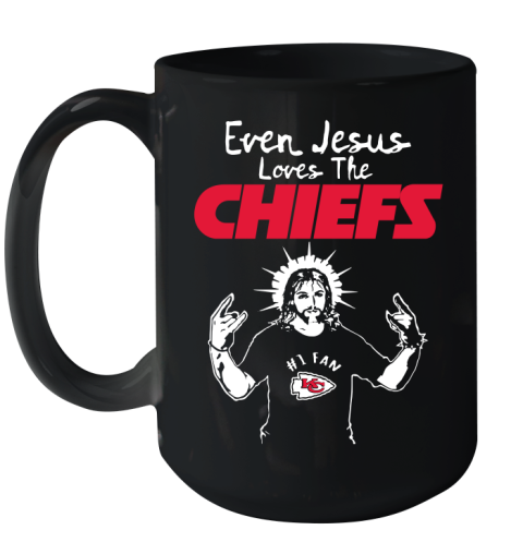 Kansas City Chiefs NFL Football Even Jesus Loves The Chiefs Shirt Ceramic Mug 15oz