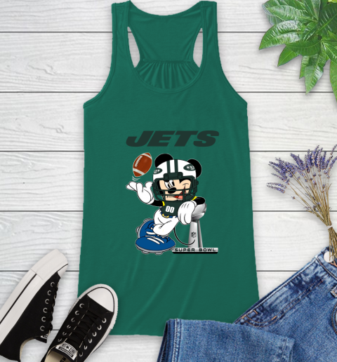 NFL New York Jets Mickey Mouse Disney Super Bowl Football T Shirt Racerback Tank 7