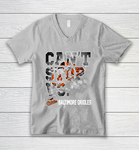 MLB Baltimore Orioles Baseball Can't Stop Vs Baltimore Orioles V-Neck T-Shirt 3