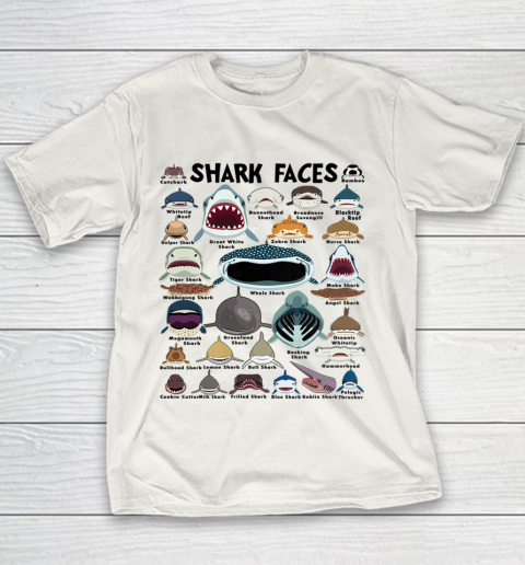 Types Of Shark Identification Shark Faces Shark Heart Youth T-Shirt
