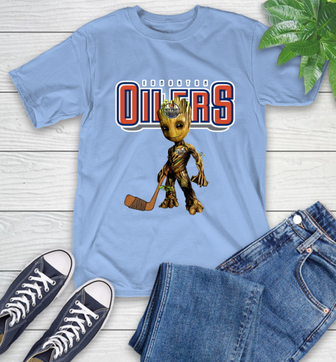 Edmonton Oilers NHL Hockey Groot Marvel Guardians Of The Galaxy T-Shirt 11