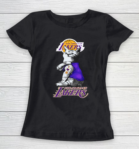NBA Basketball My Cat Loves Los Angeles Lakers Women's T-Shirt