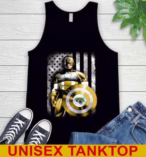 Jacksonville Jaguars NFL Football Captain America Marvel Avengers American Flag Shirt Tank Top