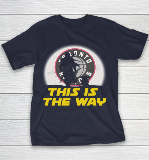 Toronto Raptors NBA Basketball Star Wars Yoda And Mandalorian This Is The Way Youth T-Shirt 2