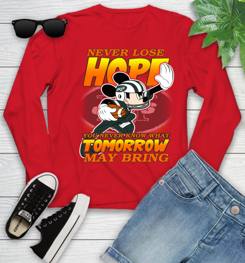 New York Jets NFL Football Mickey Disney Never Lose Hope Youth Long Sleeve 11