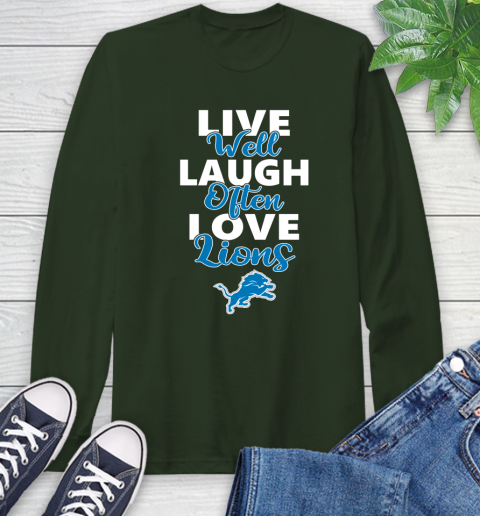 NFL Football Detroit Lions Live Well Laugh Often Love Shirt Long Sleeve T-Shirt 6