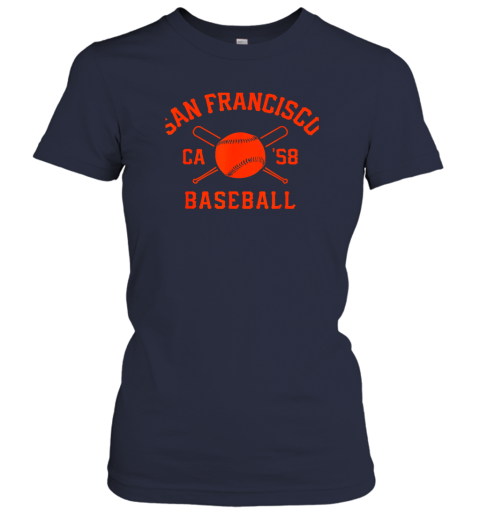 d1m3 san francisco baseball vintage sf the city cali retro gift ladies t shirt 20 front navy