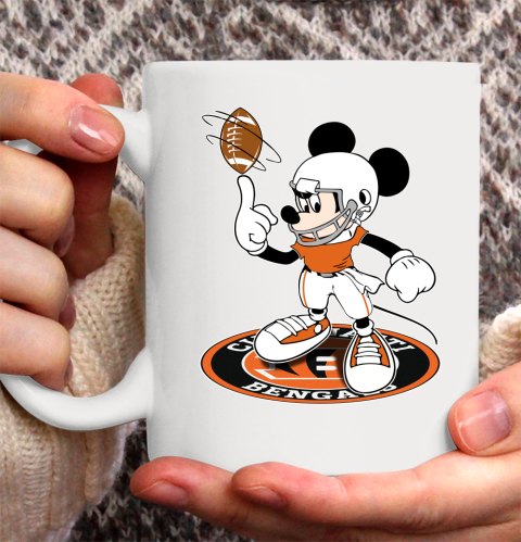 NFL Football Cincinnati Bengals Cheerful Mickey Disney Shirt Ceramic Mug 11oz - Image 3