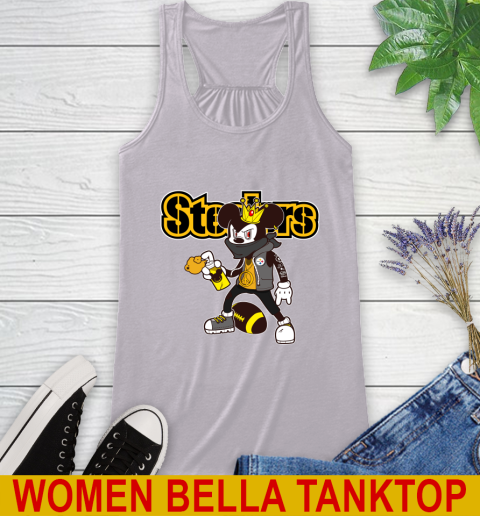 Pittsburgh Steelers NFL Football Mickey Peace Sign Sports Racerback Tank 5