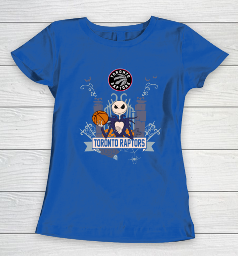 NBA Toronto Raptors Basketball Jack Skellington Halloween Women's T-Shirt 8