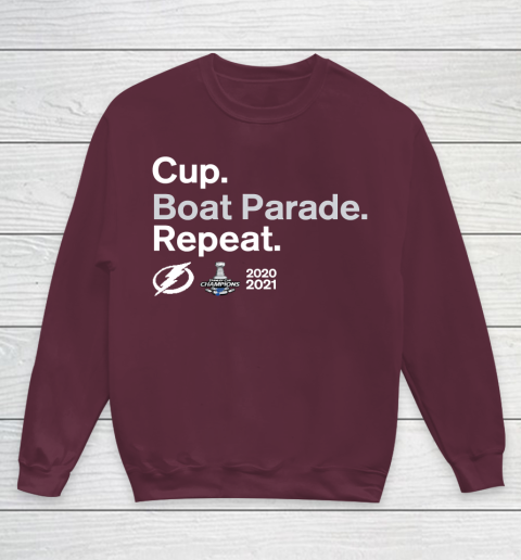 Cup Boat Parade Repeat Tampa bay Lightnings Stanley Hockey 2021 Youth Sweatshirt 4