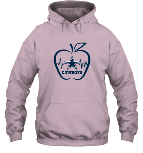 Apple Heartbeat Teacher Symbol Dallas Cowboys Youth Hoodie 