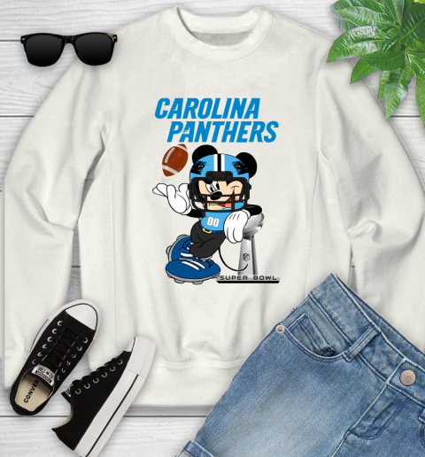 NFL Carolina Panthers Mickey Mouse Disney Super Bowl Football T Shirt Youth Sweatshirt