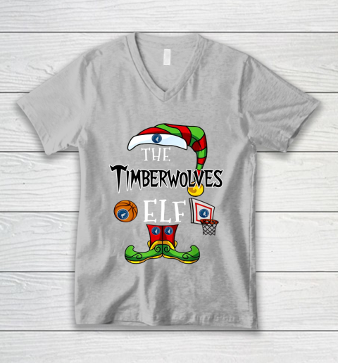 Minnesota Timberwolves Christmas ELF Funny NBA V-Neck T-Shirt 3