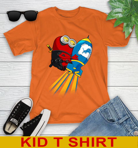 NFL Football Detroit Lions Deadpool Minion Marvel Shirt Youth T-Shirt 8
