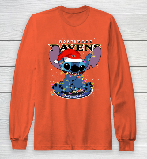Baltimore Ravens NFL Football noel stitch Christmas Long Sleeve T-Shirt 3