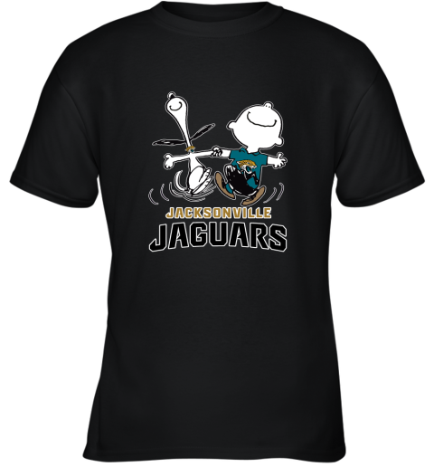 Snoopy And Charlie Brown Happy Jacksonville Jaguars Fans Youth T-Shirt