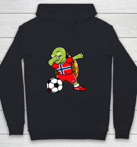 Dabbing Turtle Norway Soccer Fans Jersey Norwegian Football Youth Hoodie