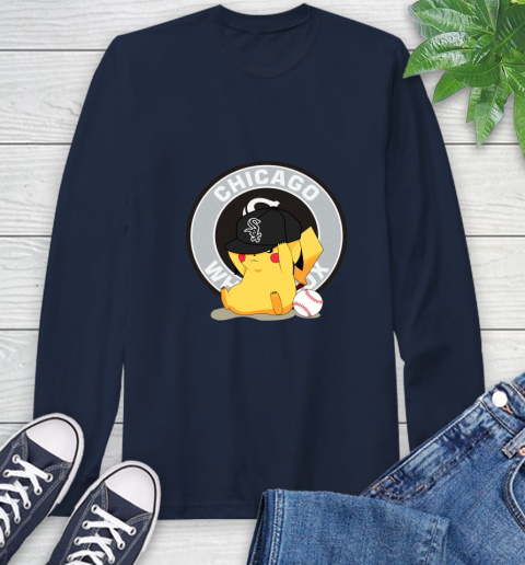 MLB Pikachu Baseball Sports Chicago White Sox Long Sleeve T-Shirt 4