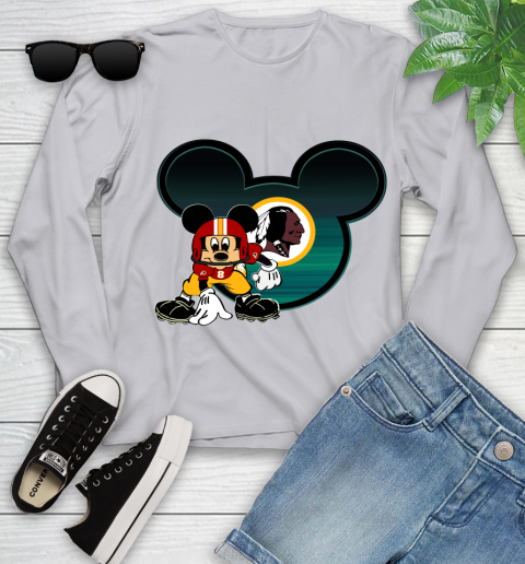 NFL Washington Redskins Mickey Mouse Disney Football T Shirt Youth Long Sleeve 5