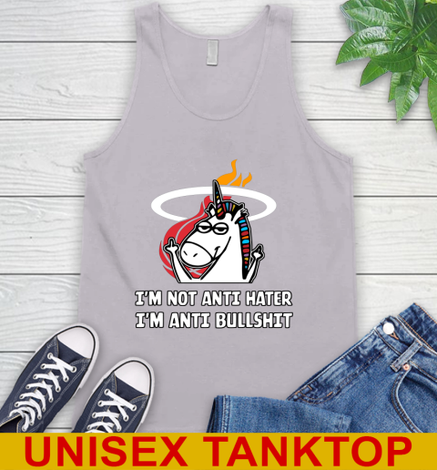 Miami Heat NBA Basketball Unicorn I'm Not Anti Hater I'm Anti Bullshit Tank Top 4