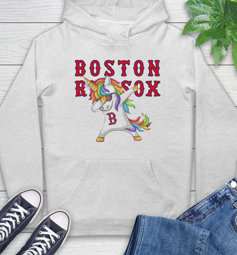 Boston Red Sox MLB Baseball Funny Unicorn Dabbing Sports Hoodie